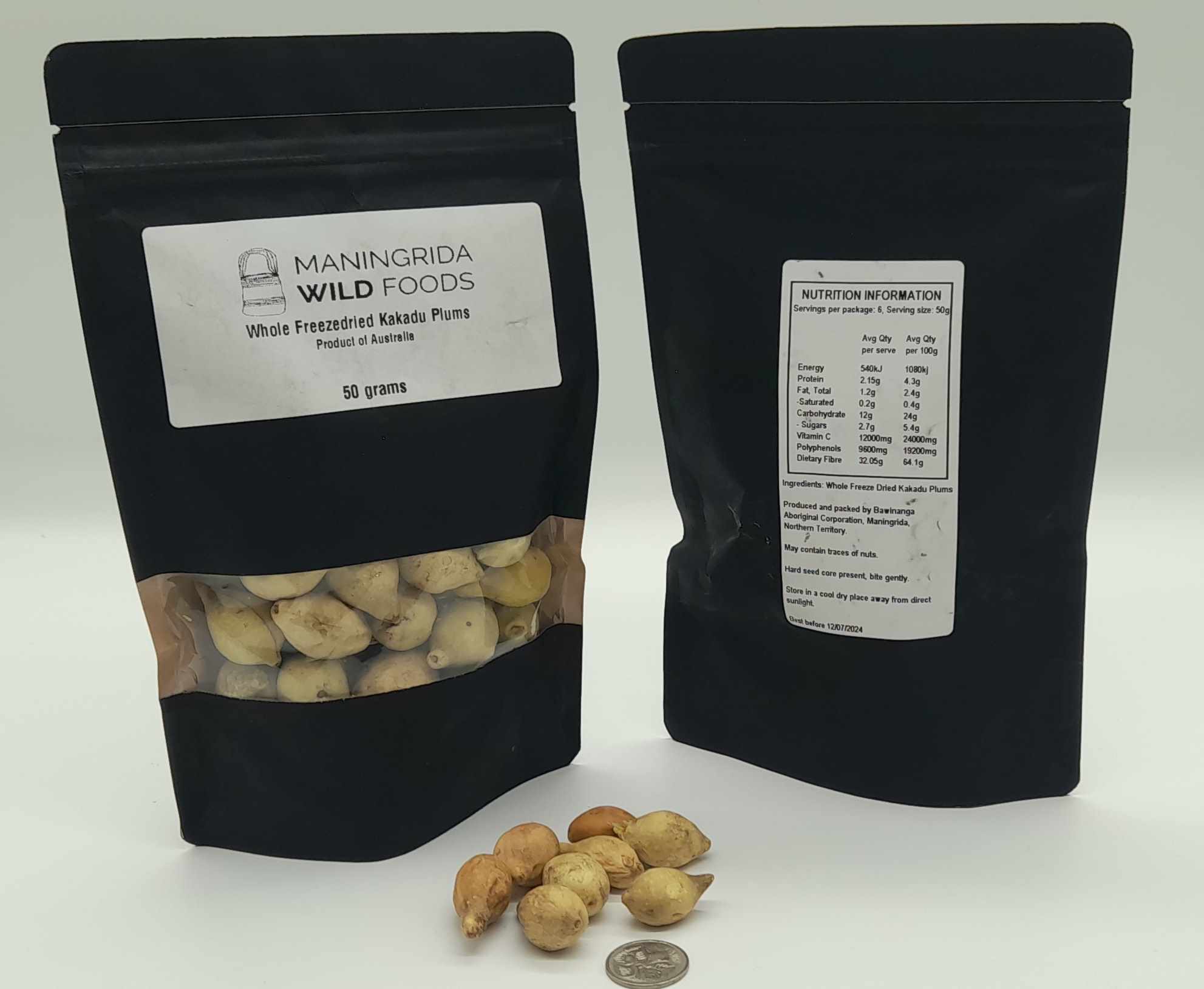 Whole Freeze Dried Kakadu Plum 50gm Naakpa